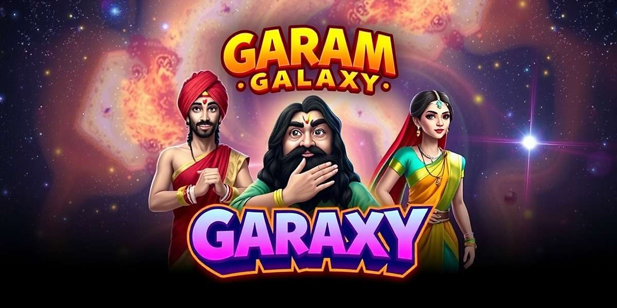 Garam Galaxy game cover showing vibrant Indian characters in traditional attire against a cosmic background